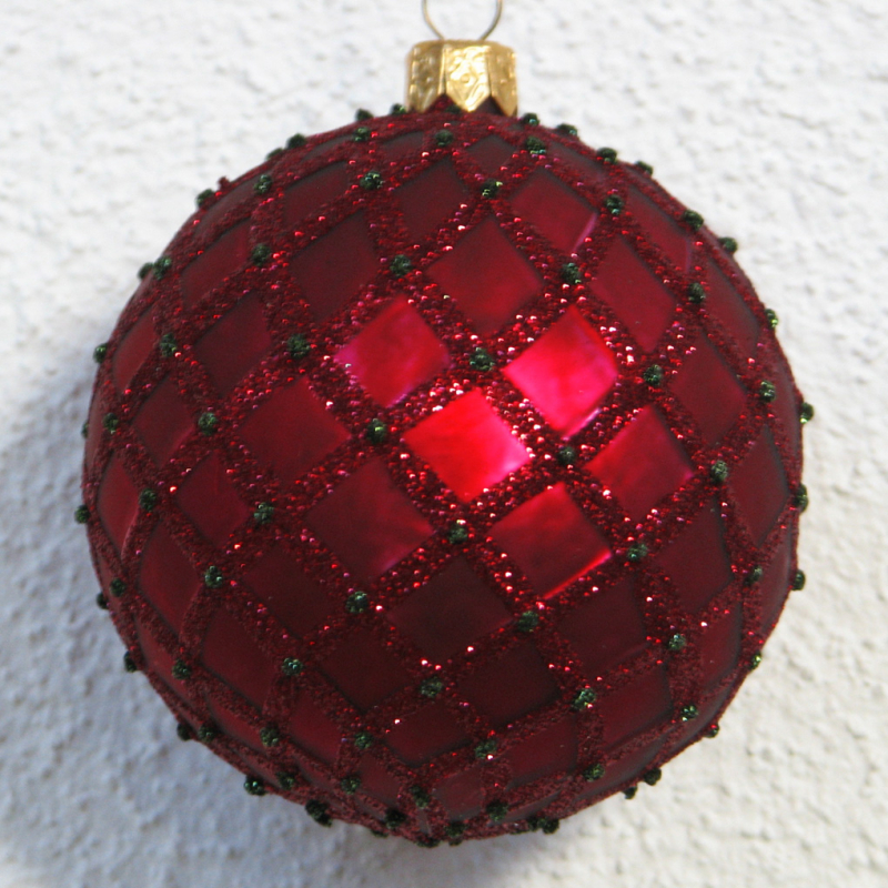 Christbaumkugel Rot /Glitter 10 cm