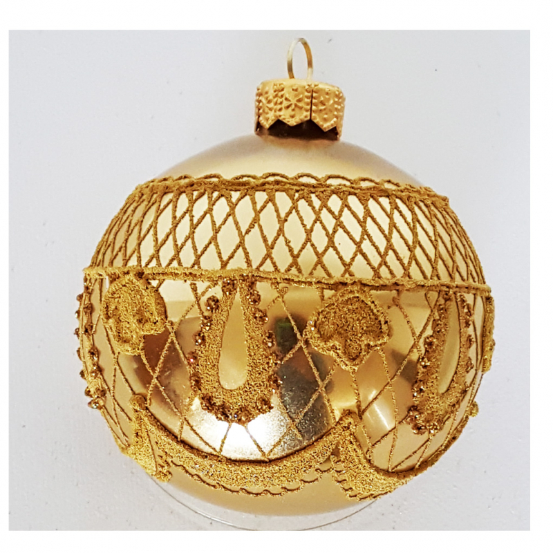 Christbaumkugel Gold - Netz 8cm