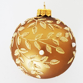 Christbaumkugel Gold-Blätter 8cm